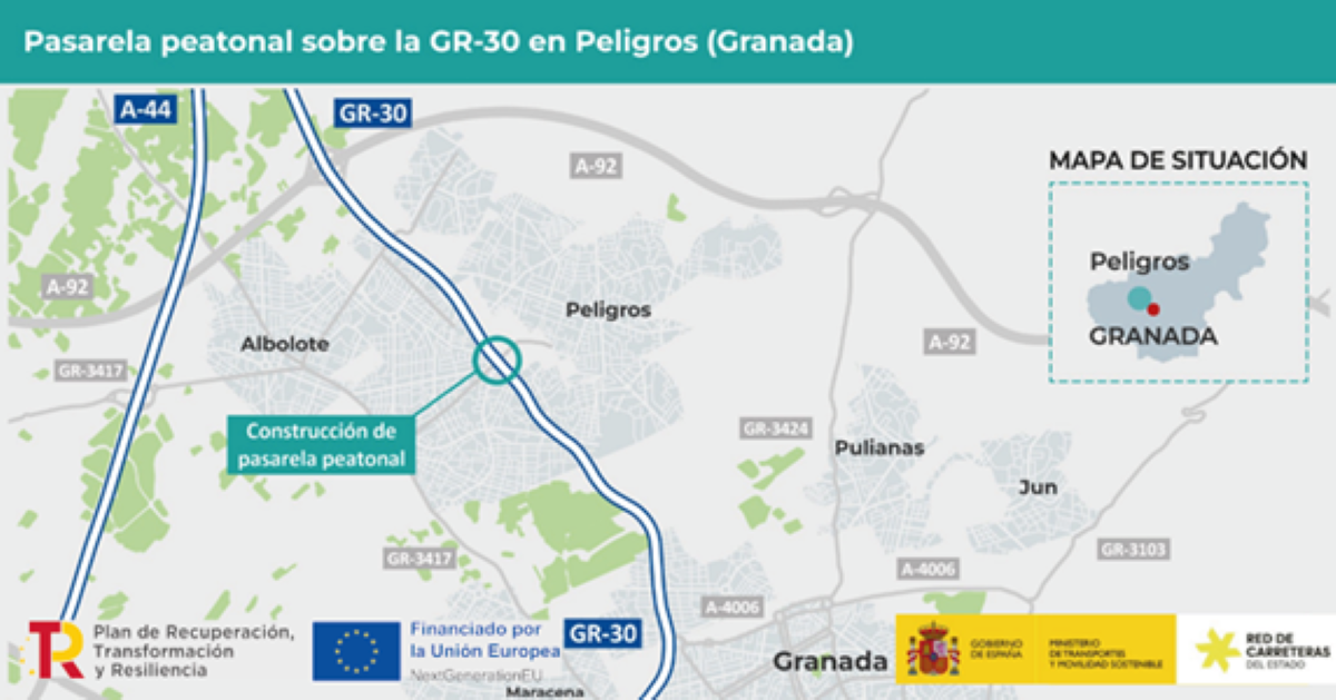 transportes-licita-por-237-millones-de-euros-la-construccion-de-una-pasarela-peatonal-sobre-la-autovia-gr-30-en-peligros