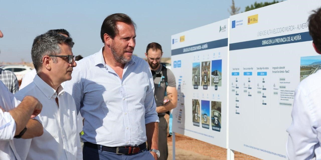 oscar-puente-destaca-la-buena-marcha-de-las-obras-de-la-alta-velocidad-almeria-murcia-con-todos-los-tramos-de-la-plataforma-terminados-o-en-ejecucion