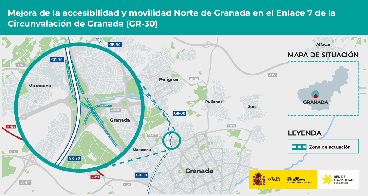 transportes-licita-por-17-millones-de-euros-el-proyecto-para-mejorar-el-enlace-de-la-gr-30-con-la-maracena-pulianas-y-granada