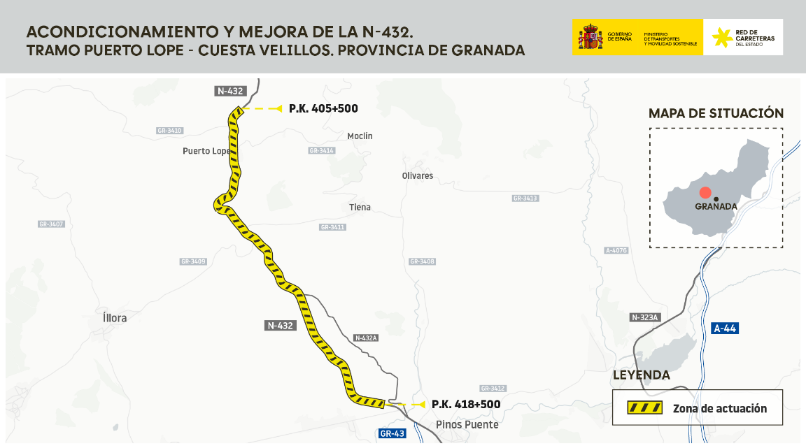 granada-recibira-un-impulso-vial-el-ministerio-licita-por-1-millon-de-euros-el-estudio-para-mejorar-la-n-432-con-inversion-prevista-de-150-millones